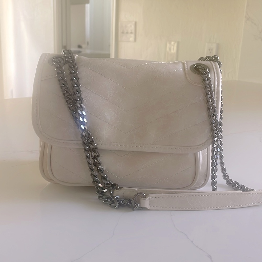 Urban Expressions Cool Girl Faux Leather Purse, Pearl White